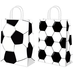 16 Pcs Soccer Gift Bags with Handles Soccer Party Decorations
