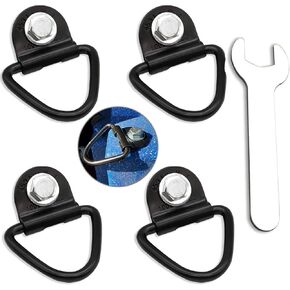 4Pack Tie Down Kit for Ruffland Dog Kennel ,1000lb Load Capacity Tie Down D-Ring Kit,Compatible with RuffLand Kennels, with Bolts and Wrench,Ideal for Securing Your Crate in Vehicle,Easy Installation