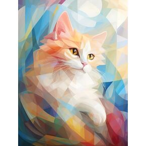 Diymood Paint by Numbers for Adults Cat, DIY Oil Painting Abstract Acrylic Paint by Number Kits for Adults Beginner for Home Wall Decor 16x20 inch