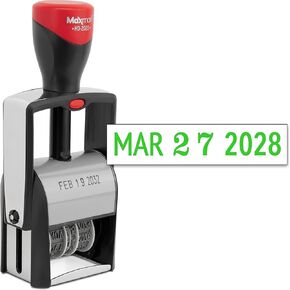 Maxmark Huchice Date Stamp ، حجم التاريخ الكبير - النطاق الحصري لمدة 12 عامًا - الحبر الأسود