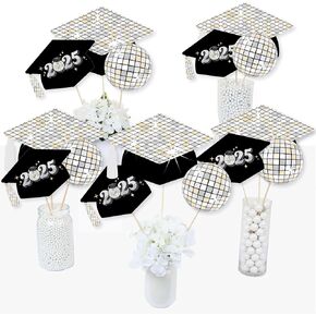 Big Pot of Leainting Disco Grad - 2025 Groovy Groovy Party Party Concrits - Table Toppers - مجموعة من 15