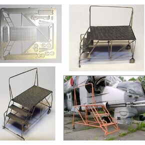 Dan Models 48512-1/48 Stepladder Aviation Technic #4 (خطوتين) ، ارتفاع 55 مم