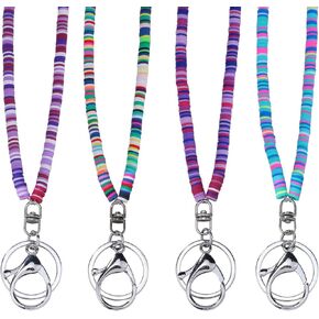 الحبل المعلم بالخرز لشارات الهوية والمفاتيح اللطيفة Clay Boho Lanyard for Women Cruise Ship Cards Office Office Office Office