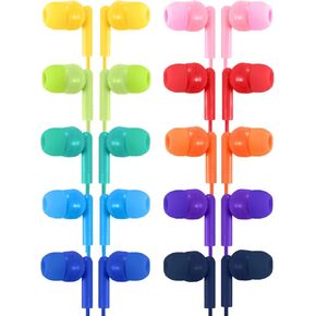 10 Pack Classroom Earbuds for Kids, Affordable in-Ear with 3.5mm Jack, Student Headphones for Children Boys Girls Toddler Adult
