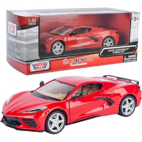 All Star Toys 2020 Corvette C8 Stingray Torch Red W/Tan Interior 1/24 Diecast Model Motormax الحصري 79360