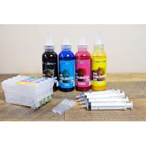 INKXPRO المعاد تصنيعها 4x100ml تسامي خرطوشة الحبر مع شريحة استخدام لمرة واحدة لطابعة EPSON 812XL T812XL من أجل القوى العاملة PRO WF-7840 WF-7820 WF-7310 طابعة لطباعة التسامي.