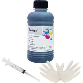 AOMYA المتوافقة مع مجموعة حبر الحبر السوداء الحبر السوداء 250 مل الحبر السائبة لعلاج طابعات الحبر HP نظام CISS CIS CIS (9 أوقية) مع المحقنة والقفازات