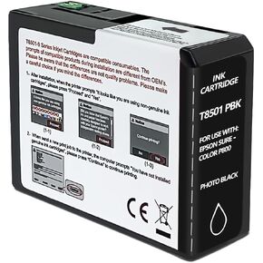 T850 Ink Cartridge Remanufactured T8501 T850100 Photo Black Ink Cartridge Replacement for Epson Surecolor P800 Printer (1 Pack)