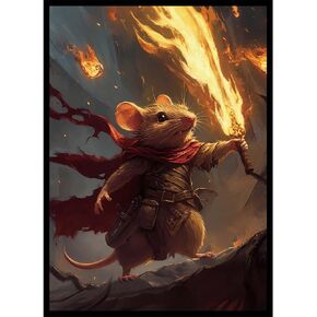 Compatible with Magic: The Gathering Bloomburrow Mouse-Themed Card Sleeves - 100+4 Count Premium Protective Sleeves for MTG, TCG Cards, Fantasy Rodent Heroes Art(Rat Warrior)