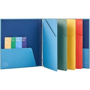 Blue Lake EcoLife 3 Binder 1 بوصة مع المقسمات والجيوب ، واللوازم المكتبية المدرسية الخالية من البلاستيك (الأزرق)