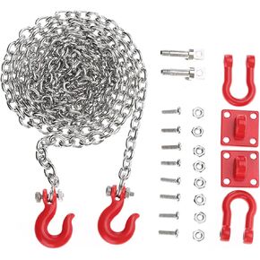 Ejoyous RC Car Tow Hook and Trailer Chain, U Shaped Tow Hook Trailer Chain Assemble Parts for RC 1/10 Scale Climbing Crawler Car, RC Car Accessories