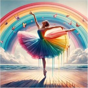 FHBUBPUP RAINBOW Diamond Painting Kits للبالغين ، والرقص على مجموعات فن الماس الماسي للمبتدئين ، 5D DIY COM PRECTION REOLL POIR