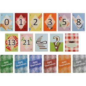 بطاقات التخطيط للتقدير ، 6 مجموعات في سطح واحد