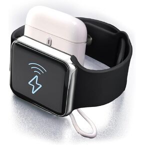 Portable Keychain Magnetic Charger for Apple Watch, 2580mAh Power Bank, 3-in-1 Fast Charging with Lightning, USB-C, and Magnetic Charger for iPhone, Android, Earbuds, iWatch, and More