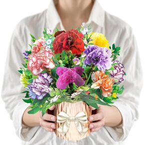 13.2 Inch Paper Flower Pop Up Cards, Flower Bouquet Card 3D Greeting Cards for Mother's Day, Graduation, Anniversary, Birthday, Congratulations, Get Well, Home Decor, with Envelope and Note Tulips in Saudi Arabia