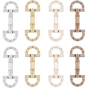 Superfindings 8pcs 4 ألوان سبيكة د حلقة البت بتات البت ملونة حذاب البت مزدوج بتات لأحذية DIY ديكور القماش ، 2.5 بوصة