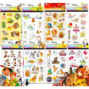 Classic Disney Stickers Party Favors Mega Assortment ~ Bundle Includes 16 Disney Sticker Sheets Featuring Bambi, 101 Dalmatians, Lion King, Jungle Book, Pinocchio, and More (Over 200 Stickers!)