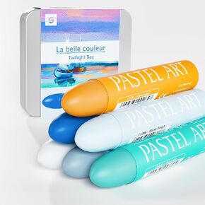 6 Pack Jumbo Oil Pastels Set (14 x 84 mm), Soft Oil Pastels with Vibrant Colors, Great Blending and Layering, Pastel Crayons for Professional Artists and Hobbyists, Lemon