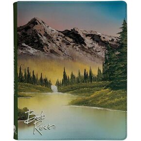 Ultra Pro-Bob Ross Mounty Mountain Lake 9-Pocket Pro-Binder ، منظم جامع البطاقات التداول Bob Ross Merch Storage Storageetettle Leatherette Binder Side-Loading Artwork Attains Mountain