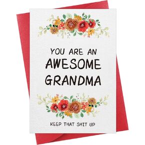 Waahome Funny Mothers Day Card لجدة الجدة Nana ، أنت بطاقة هدايا عيد الجدة رائعة من أحفاد أحفاد حفيدة حفيدتها