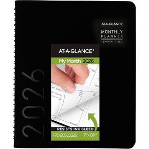 At-A-Glance 2026 Planner ، Monthly ، 7 "× 8.75" ، متوسطة ، معاصرة ، أسود (70120x0526)