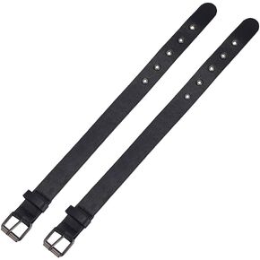 Fingerinspire 2 PCS تقليدي extender أحزمة جلدية حزام حزام حزام 1x16 بوصة أسود بو حزام قابلة للتعديل مع مشبك نسائي مربعة للمعاد