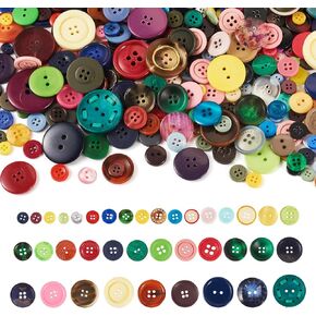 400-600 PCS أزرار حوفية مستديرة للخياطة ، والأحجام المتنوعة من اللوحة اليدوية الخضراء للحرف اليدوية DIY ، وأزرار الزخرفة يدويًا ، وثقفين و 4 ثقوب