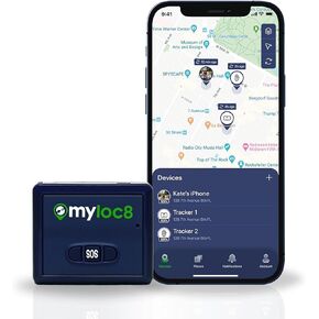 GPS Tracker من MYLOC8 - عالمي للمركبات والشاحنات والمقطورات والدراجات والسيارات والأمتعة والأحباء ، عمر البطارية الطويل ، الموقع المباشر على مستوى العالم ، 4G LTE SIM المشمولة ، الاشتراك المطلوب