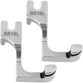 2Pcs S518L Single-Sided Invisible Zipper Presser Foot Metal Sewing Machine Foot Suitable for Most Industrial Sewing Machines