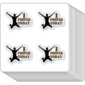 I Pooped Today Stickers 1in for Scrapbooking, Arts, Craft, Kids DIY, Calendars Journals 80-Pack