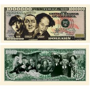 حزمة American Art Classics من 50 - ثلاثة Stooges (3 Stooges) فاتورة مليون دولار - إصدار محدود - أفضل لجمع ، لون كامل ، حجم المال الحقيقي. يقدم هدية رائعة.