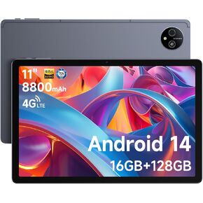 Ulefone Tab A11 Pro Android 14 Tablet, 16GB RAM + 256GB ROM, Gaming Tablet, 11 inch Large Screen, 8800mAh Battery, 16MP + 8MP, Comes with Tempered Glass and Holster Case
