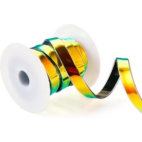 Beadthoven 5.47 ياردة 1/2 "الزرقاء السيليكون الزرقاء المجسم القزحي القزحي PVC الشريط قوس قزح قوس قزح الشبل المسطح الشريط سلسلة لسلسلة مفتاح سوار معصم DIY المجوهرات صنع الإمدادات