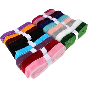 36 Yards 5/8 inch Assortment Velvet Ribbon Single Face Chocker Ribbon for Package Wrapping, Hair Bow Clips Making, Crafting Projects, Sewing, Baby Headbands, Wedding Decorations (18 Colors 36 Yards) in Kuwait