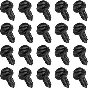 License Plate Screws with Rustproof Finish - License Plate Screw Kit for Front & Rear Plates - License Plate Bolts for Domestic Vehicles - Stainless Steel Screws for License Plates (20-Pack, Black)