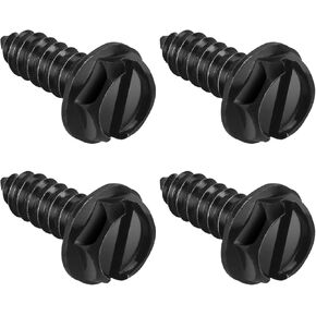 License Plate Screws with Rustproof Finish - License Plate Screw Kit for Front & Rear Plates - License Plate Bolts for Domestic Vehicles - Stainless Steel Screws for License Plates (20-Pack, Black) in Kuwait