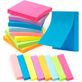 Sticky Notes & Index Tabs Set – 16 Pads, 1312 Sheets Total, 3x3 Inch Sticky Note Pads & 0.6x3 Inch Index Strips, Easy to Use for Office, School & Organization (82 Sheets/Pad)