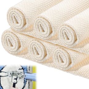 Giantree 6pcs Punch Needle Fabric ، 9 × 9 بوصة من الكتان النسيج التطريز ، قطعة قماش رهبان القماش للكمة الإبرة ، مربعات النسيج التطريز للأعمال اليدوية الفنية DIY
