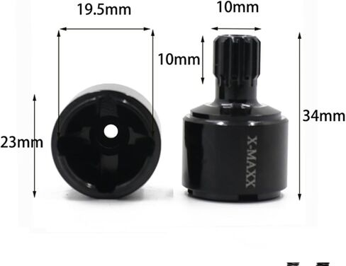 2Pcs RC Heavy Duty Drive Cup 7754R Upgrade Parts for 1/5 XMAXX 8S 77086-4 ，XRT 8S 78086-4 (Black) in Kuwait