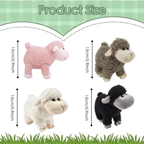 Tiny Heart Sheep Stuffed Animal, Sheep Plush Toy, Lamb Stuffed Animal Cute Soft Stuffed Lamb Kids Boys and Girls Home Decor Birthday Cuddly Black Lamb Toys (Standing) in Kuwait