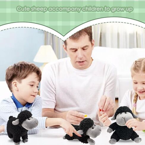 Tiny Heart Sheep Stuffed Animal, Sheep Plush Toy, Lamb Stuffed Animal Cute Soft Stuffed Lamb Kids Boys and Girls Home Decor Birthday Cuddly Black Lamb Toys (Standing) in Kuwait