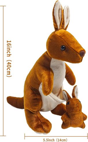 Kangaroo Stuffed Animal Toys, Standing Kangaroo Doll with Plush Toys of Joey, for Boys Girls Birthdays Halloween Gifts-13’’ in Saudi Arabia