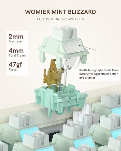 Womier SK65 Pro Wireless Gaming Keyboard 60 في المائة ، لوحة مفاتيح ميكانيكية كريمية مع QMK ، حالة ألومنيوم مخصصة سريعة الإزالة ، لوحة مفاتيح RGB القابلة للتبديل الساخنة ، بلوتوث 5.0/2.4 جيجا هرتز/USB ، أسود ، أسود in Kuwait