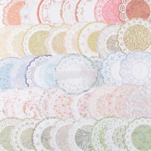 150Pcs Vintage Scrapbook Lace Paper, 5 Styles Scrapbook Embellishments of Lace Craft DIY Card Decor for Photo Frame Album Notebook Journal in Saudi Arabia
