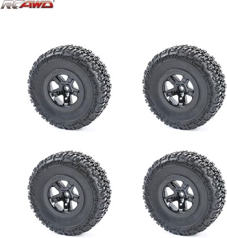 RCAWD Upgrade for Traxxas Slash 4X4 & Slash 2WD & for Losi Baja Rey 12mm Hex Adapter 1/10 Short Course Truck, Pre-Glued Wheel Tire Set with Foam Inserts OD 118mm Width 46mm Rubber Nylon Part LG-018BL in Saudi Arabia