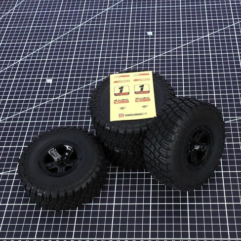 RCAWD Upgrade for Traxxas Slash 4X4 & Slash 2WD & for Losi Baja Rey 12mm Hex Adapter 1/10 Short Course Truck, Pre-Glued Wheel Tire Set with Foam Inserts OD 118mm Width 46mm Rubber Nylon Part LG-018BL in Saudi Arabia