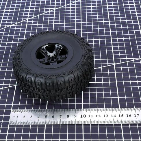 RCAWD Upgrade for Traxxas Slash 4X4 & Slash 2WD & for Losi Baja Rey 12mm Hex Adapter 1/10 Short Course Truck, Pre-Glued Wheel Tire Set with Foam Inserts OD 118mm Width 46mm Rubber Nylon Part LG-018BL in Saudi Arabia