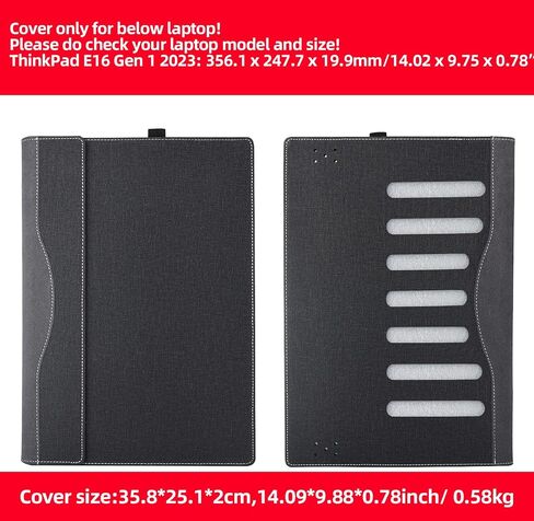 Laptop Cover for Dell Inspiron 16 5635 |ThinkPad E16 Gen 1 2023|E16 Gen 2 2024| IdeaPad Slim 5i Pro All Inclusive Drop Case 16" PU Leather Inside Pocket Cover (Grey) in Saudi Arabia