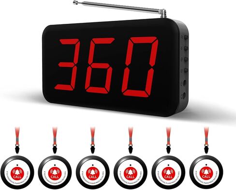 Caregiver Pager Wireless Call Button,Wireless Calling System for Elderly at Home,10 Waterproof Panic Button and 1 Display Receiver,Nurse Call System 2000ft for Nurses Station Clinic Hospital in Saudi Arabia