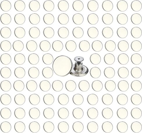 100 Pcs Jean Button Replacement Pants Button, Metal Jeans Buttons 17 mm No-Sew Nailess Removable Replacement Buttons for Jeans in Saudi Arabia